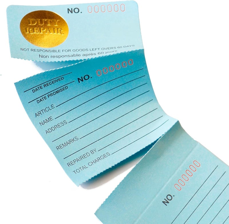 Jsfelye Jewelry Repair Envelopes 3-Part Tear-Off Light Blue Receipt Numbered in Consecutive Order - Image 5